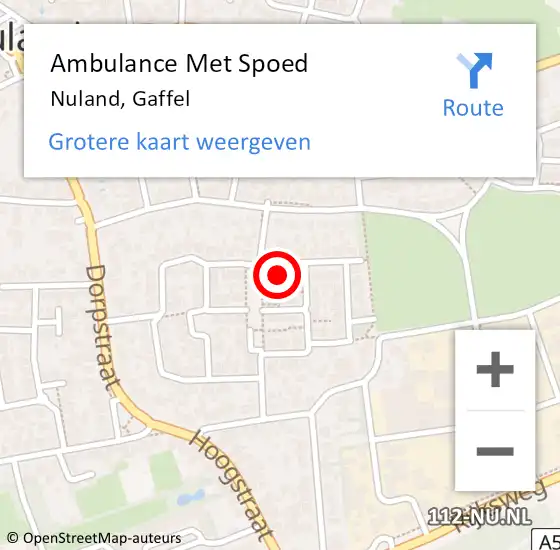 Locatie op kaart van de 112 melding: Ambulance Met Spoed Naar Nuland, Gaffel op 6 november 2014 21:41