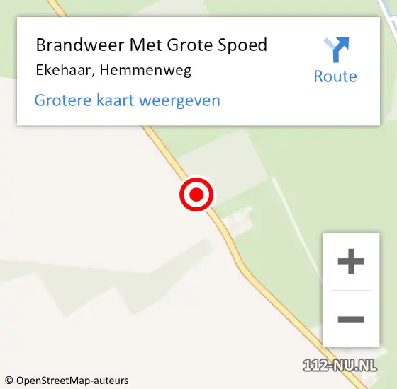 Locatie op kaart van de 112 melding: Brandweer Met Grote Spoed Naar Ekehaar, Hemmenweg op 10 september 2013 08:31