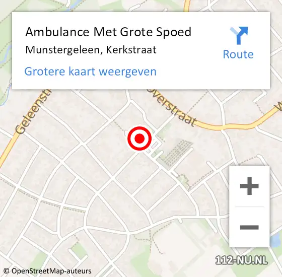 Locatie op kaart van de 112 melding: Ambulance Met Grote Spoed Naar Munstergeleen, Kerkstraat op 6 november 2014 23:51