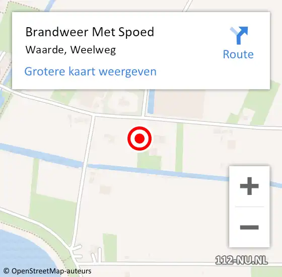 Locatie op kaart van de 112 melding: Brandweer Met Spoed Naar Waarde, Weelweg op 18 februari 2025 00:02