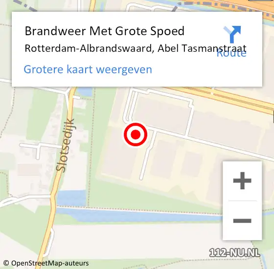 Locatie op kaart van de 112 melding: Brandweer Met Grote Spoed Naar Rotterdam-Albrandswaard, Abel Tasmanstraat op 7 november 2014 01:24