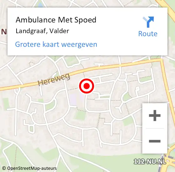 Locatie op kaart van de 112 melding: Ambulance Met Spoed Naar Landgraaf, Valder op 7 november 2014 02:49