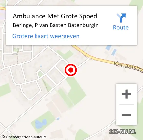 Locatie op kaart van de 112 melding: Ambulance Met Grote Spoed Naar Beringe, P van Basten Batenburgln op 7 november 2014 05:26