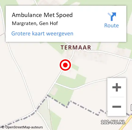 Locatie op kaart van de 112 melding: Ambulance Met Spoed Naar Margraten, Gen Hof op 7 november 2014 05:57