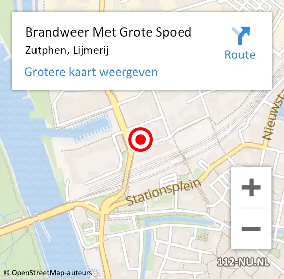 Locatie op kaart van de 112 melding: Brandweer Met Grote Spoed Naar Zutphen, Lijmerij op 18 februari 2025 17:40