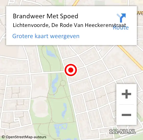 Locatie op kaart van de 112 melding: Brandweer Met Spoed Naar Lichtenvoorde, De Rode Van Heeckerenstraat op 7 november 2014 07:10