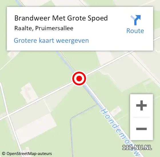 Locatie op kaart van de 112 melding: Brandweer Met Grote Spoed Naar Raalte, Pruimersallee op 7 november 2014 08:11