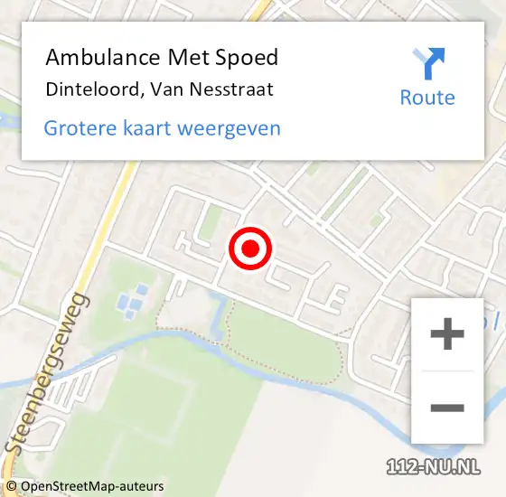 Locatie op kaart van de 112 melding: Ambulance Met Spoed Naar Dinteloord, Van Nesstraat op 20 oktober 2013 07:47