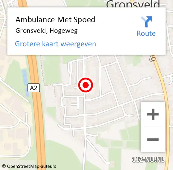 Locatie op kaart van de 112 melding: Ambulance Met Spoed Naar Gronsveld, Hogeweg op 7 november 2014 08:15