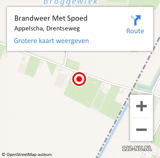 Locatie op kaart van de 112 melding: Brandweer Met Spoed Naar Appelscha, Drentseweg op 7 november 2014 08:36