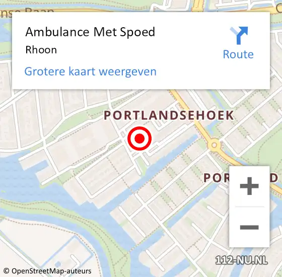 Locatie op kaart van de 112 melding: Ambulance Met Spoed Naar Rhoon op 19 februari 2025 18:03