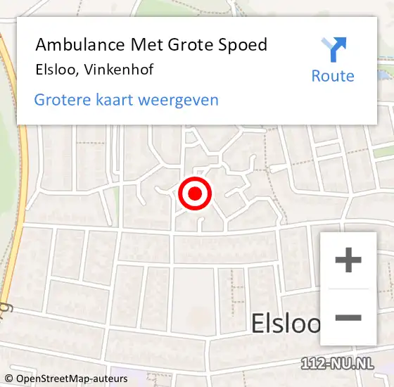 Locatie op kaart van de 112 melding: Ambulance Met Grote Spoed Naar Elsloo, Vinkenhof op 7 november 2014 09:18