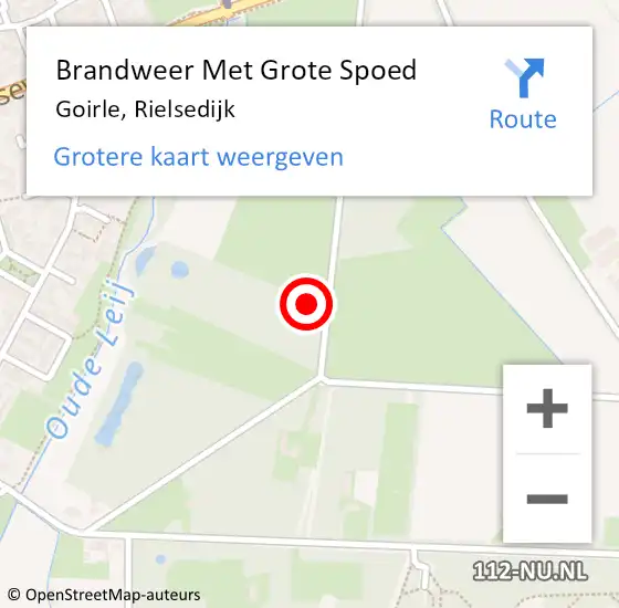 Locatie op kaart van de 112 melding: Brandweer Met Grote Spoed Naar Goirle, Rielsedijk op 20 februari 2025 09:57