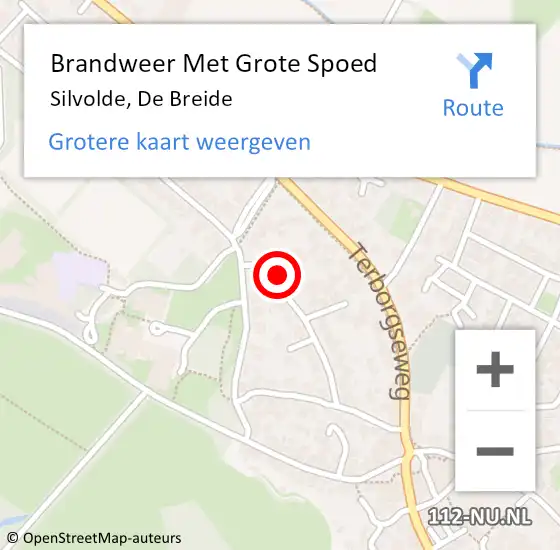 Locatie op kaart van de 112 melding: Brandweer Met Grote Spoed Naar Silvolde, De Breide op 7 november 2014 10:18