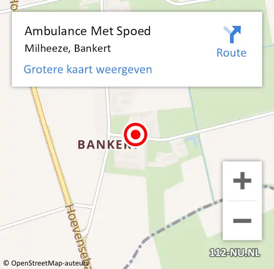 Locatie op kaart van de 112 melding: Ambulance Met Spoed Naar Milheeze, Bankert op 7 november 2014 11:02