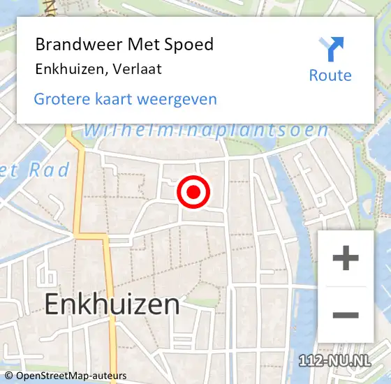 Locatie op kaart van de 112 melding: Brandweer Met Spoed Naar Enkhuizen, Verlaat op 20 februari 2025 20:41