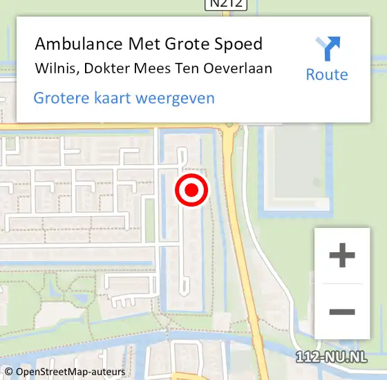 Locatie op kaart van de 112 melding: Ambulance Met Grote Spoed Naar Wilnis, Dokter Mees Ten Oeverlaan op 7 november 2014 11:23