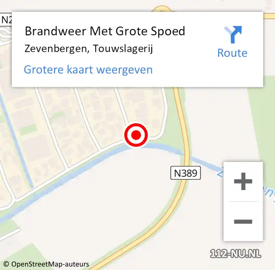 Locatie op kaart van de 112 melding: Brandweer Met Grote Spoed Naar Zevenbergen, Touwslagerij op 7 november 2014 12:17