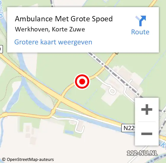 Locatie op kaart van de 112 melding: Ambulance Met Grote Spoed Naar Werkhoven, Korte Zuwe op 20 oktober 2013 08:52