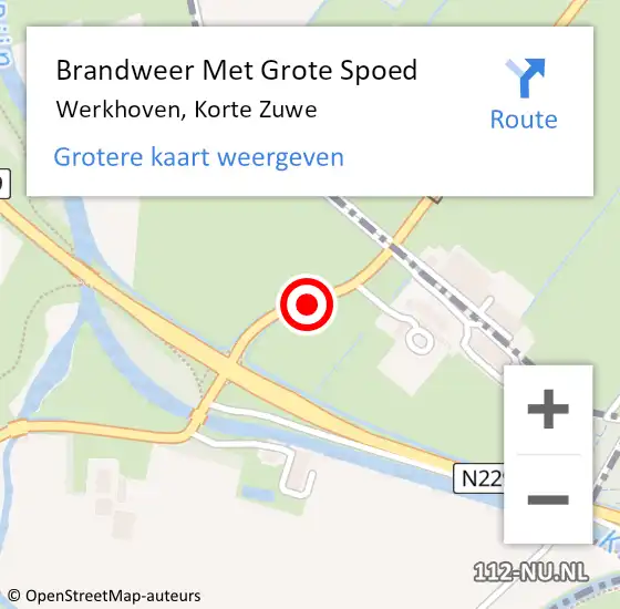 Locatie op kaart van de 112 melding: Brandweer Met Grote Spoed Naar Werkhoven, Korte Zuwe op 20 oktober 2013 08:53