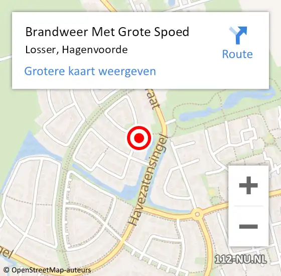Locatie op kaart van de 112 melding: Brandweer Met Grote Spoed Naar Losser, Hagenvoorde op 22 februari 2025 04:56