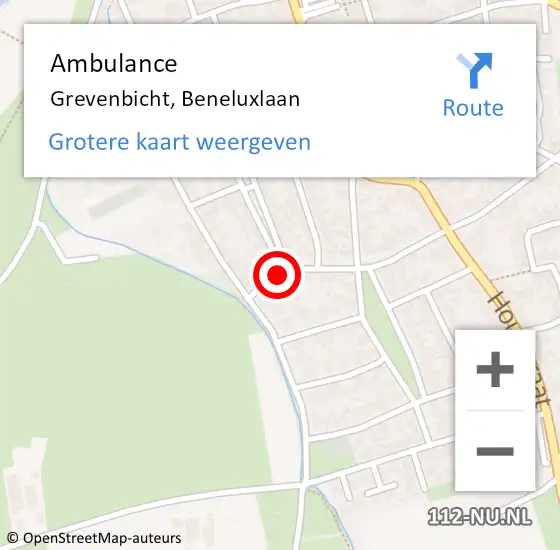 Locatie op kaart van de 112 melding: Ambulance Grevenbicht, Beneluxlaan op 7 november 2014 13:49