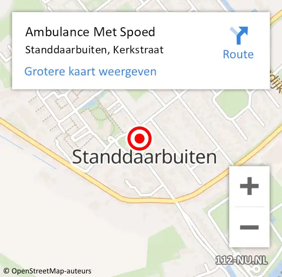 Locatie op kaart van de 112 melding: Ambulance Met Spoed Naar Standdaarbuiten, Kerkstraat op 7 november 2014 14:19