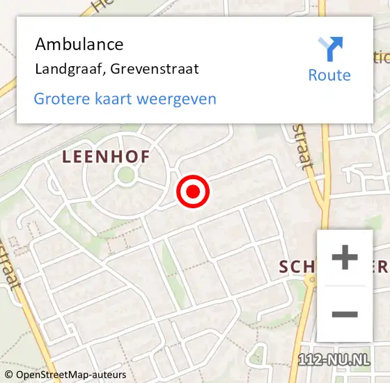 Locatie op kaart van de 112 melding: Ambulance Landgraaf, Grevenstraat op 7 november 2014 15:07