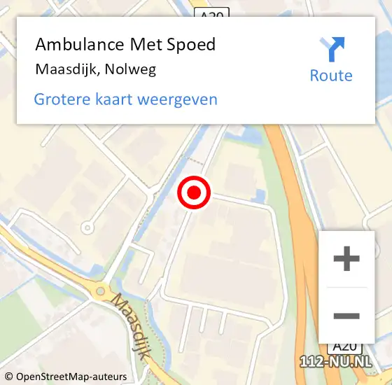 Locatie op kaart van de 112 melding: Ambulance Met Spoed Naar Maasdijk, Nolweg op 7 november 2014 15:23