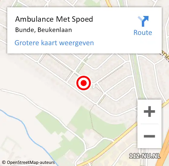 Locatie op kaart van de 112 melding: Ambulance Met Spoed Naar Bunde, Beukenlaan op 7 november 2014 16:26