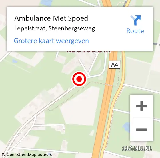 Locatie op kaart van de 112 melding: Ambulance Met Spoed Naar Lepelstraat, Steenbergseweg op 7 november 2014 16:32