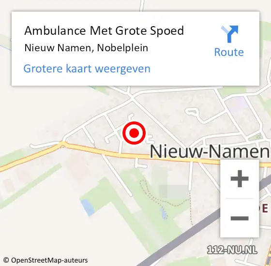 Locatie op kaart van de 112 melding: Ambulance Met Grote Spoed Naar Nieuw Namen, Nobelplein op 7 november 2014 16:54