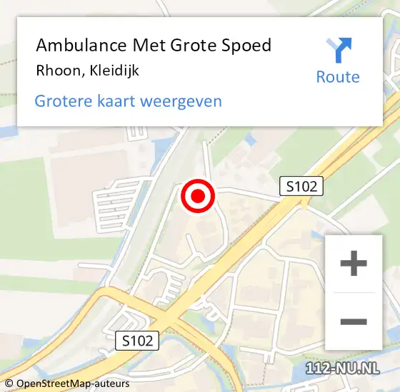 Locatie op kaart van de 112 melding: Ambulance Met Grote Spoed Naar Rhoon, Kleidijk op 24 februari 2025 09:00