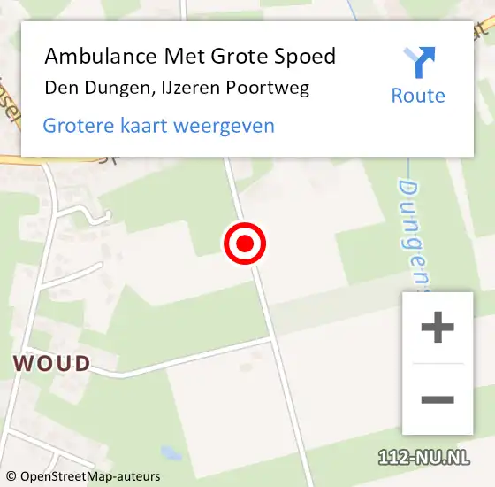 Locatie op kaart van de 112 melding: Ambulance Met Grote Spoed Naar Den Dungen, IJzeren Poortweg op 7 november 2014 17:14