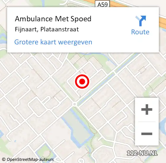 Locatie op kaart van de 112 melding: Ambulance Met Spoed Naar Fijnaart, Plataanstraat op 7 november 2014 17:32