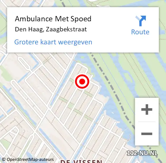 Locatie op kaart van de 112 melding: Ambulance Met Spoed Naar Den Haag, Zaagbekstraat op 24 februari 2025 21:07