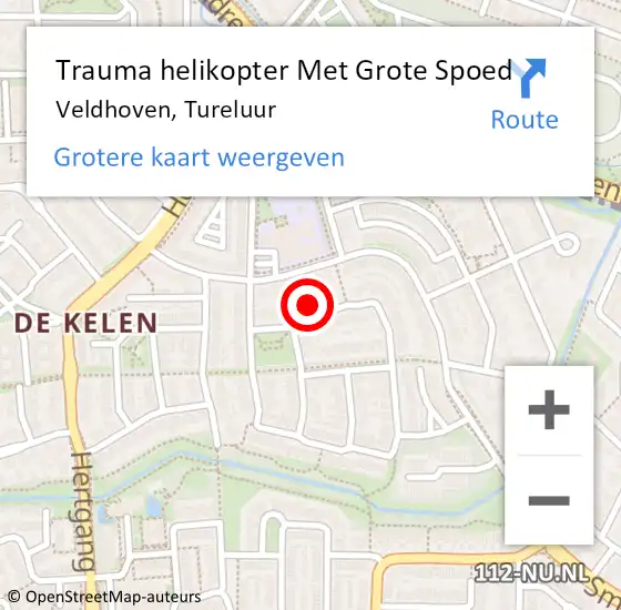 Locatie op kaart van de 112 melding: Trauma helikopter Met Grote Spoed Naar Veldhoven, Tureluur op 25 februari 2025 05:25