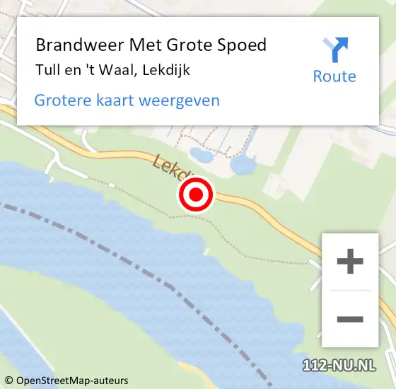 Locatie op kaart van de 112 melding: Brandweer Met Grote Spoed Naar Tull en 't Waal, Lekdijk op 7 november 2014 19:30