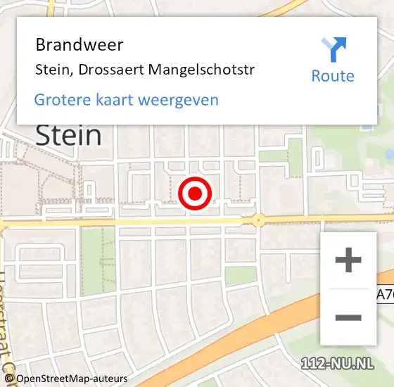 Locatie op kaart van de 112 melding: Brandweer Stein, Drossaert Mangelschotstr op 7 november 2014 19:45