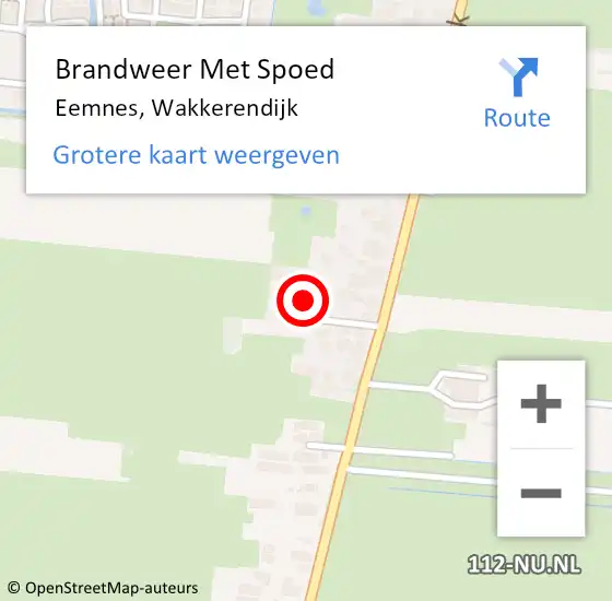 Locatie op kaart van de 112 melding: Brandweer Met Spoed Naar Eemnes, Wakkerendijk op 25 februari 2025 14:51