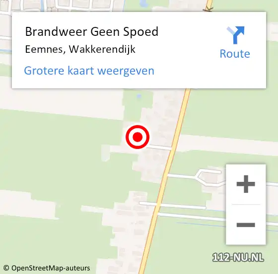 Locatie op kaart van de 112 melding: Brandweer Geen Spoed Naar Eemnes, Wakkerendijk op 25 februari 2025 14:55