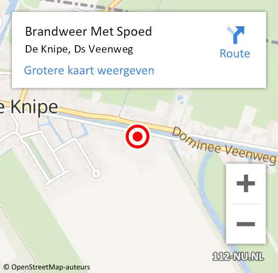 Locatie op kaart van de 112 melding: Brandweer Met Spoed Naar De Knipe, Ds Veenweg op 7 november 2014 20:54