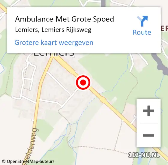 Locatie op kaart van de 112 melding: Ambulance Met Grote Spoed Naar Lemiers, Lemiers Rijksweg op 7 november 2014 21:45