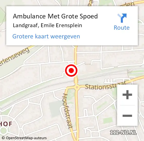 Locatie op kaart van de 112 melding: Ambulance Met Grote Spoed Naar Landgraaf, Emile Erensplein op 7 november 2014 22:39