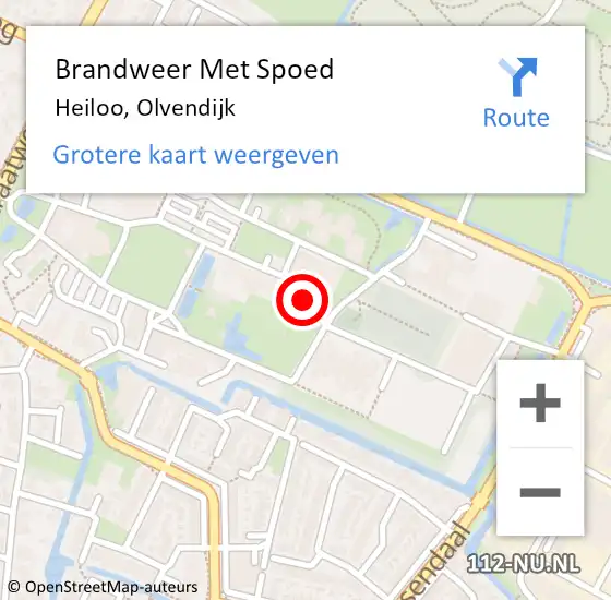 Locatie op kaart van de 112 melding: Brandweer Met Spoed Naar Heiloo, Olvendijk op 7 november 2014 23:11