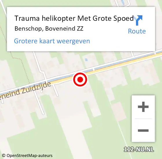 Locatie op kaart van de 112 melding: Trauma helikopter Met Grote Spoed Naar Benschop, Boveneind ZZ op 26 februari 2025 13:41