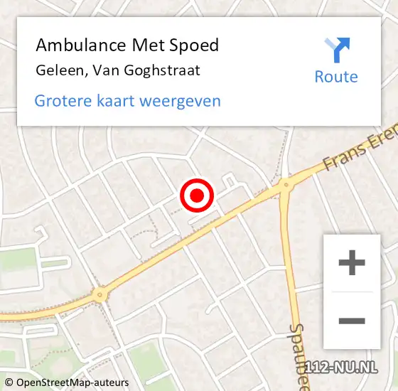 Locatie op kaart van de 112 melding: Ambulance Met Spoed Naar Geleen, Van Goghstraat op 7 november 2014 23:21
