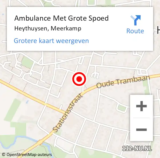 Locatie op kaart van de 112 melding: Ambulance Met Grote Spoed Naar Heythuysen, Meerkamp op 7 november 2014 23:32