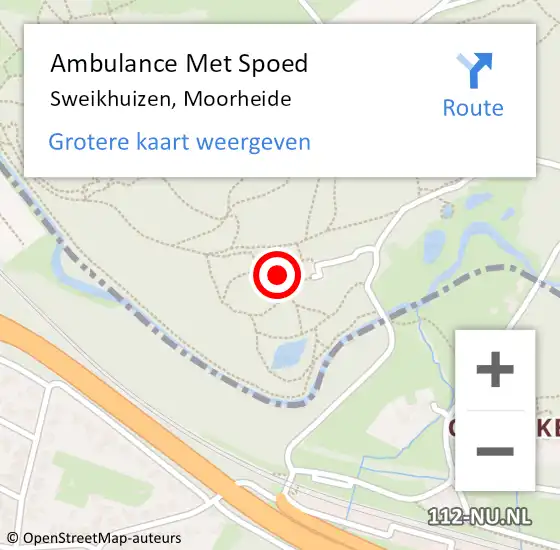 Locatie op kaart van de 112 melding: Ambulance Met Spoed Naar Sweikhuizen, Moorheide op 8 november 2014 00:15