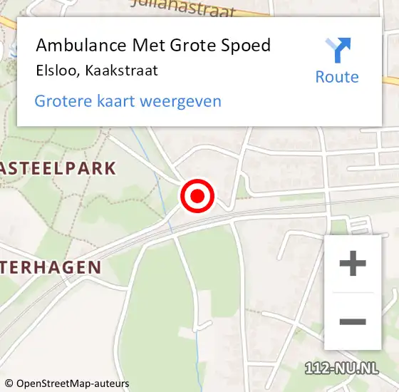 Locatie op kaart van de 112 melding: Ambulance Met Grote Spoed Naar Elsloo, Kaakstraat op 8 november 2014 00:29